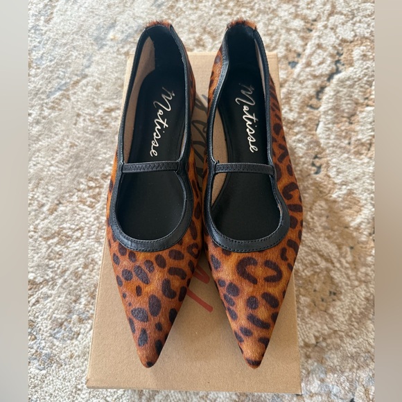 Matisse Shoes - Matisse Leopard-Print Pointed Fleur Mary Jane Flats in Brown and black
